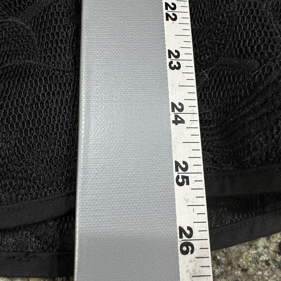 Bebe Top Vest XS Black Sleeveless Belted Zip Up Mesh Hem Pockets Grunge Goth Y2K - Picture 5 of 8